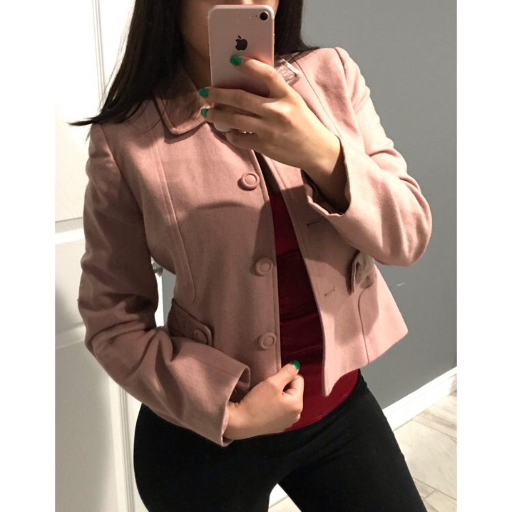 SOLD! LOFT Pink wool velvet blazer jacket 6P